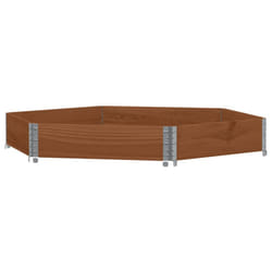 vidaXL Raised Bed Garden Planter Flower Plant Pot Hexagon Solid Wood Pine - dark brown, 160 x 160 cm