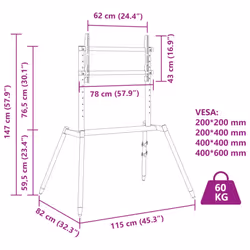 vidaXL Easel TV Stand for 37-86 Inch Screen Max VESA TV Monitor Stand 60 kg