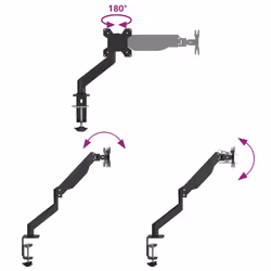 vidaXL Single Monitor Arm for Max 27 Inch Screen Gas Spring Monitor Stand 10 kg - Additional view 8
