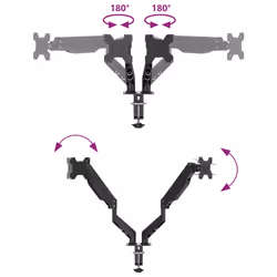 vidaXL Dual Monitor Arm for Max 27 Inch Screen Gas Spring Monitor Stand 20 kg - Additional view 8