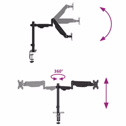 vidaXL Single Monitor Arm for Max 27 Inch Screen Gas Spring Monitor Stand 10 kg - Additional view 7