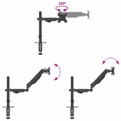 vidaXL Single Monitor Arm for Max 27 Inch Screen Gas Spring Monitor Stand 10 kg - Additional view 8
