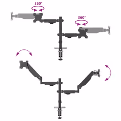 vidaXL Dual Monitor Arm for Max 27 Inch Screen Gas Spring Monitor Stand 20 kg - Additional view 8