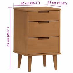 VidaXL 4013409 nightstand/bedside table Brown - Additional view 8