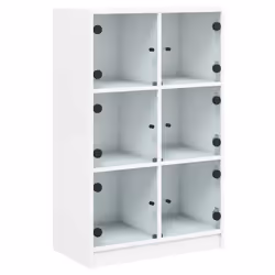 vidaXL Highboard with Doors Sideboard Storage Cupboard White Engineered Wood