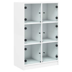 vidaXL Highboard with Doors Sideboard Storage Cupboard White Engineered Wood