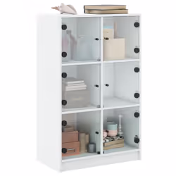 vidaXL Highboard with Doors Sideboard Storage Cupboard White Engineered Wood - Additional view 4