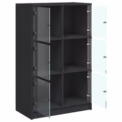 vidaXL Highboard with Doors Sideboard Storage Cupboard Black Engineered Wood - Additional view 5