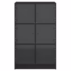 vidaXL Highboard with Doors Sideboard Storage Cupboard Black Engineered Wood - Additional view 6