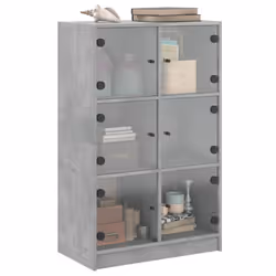 vidaXL Highboard with Doors Sideboard Cabinet Concrete Grey Engineered Wood - Additional view 4