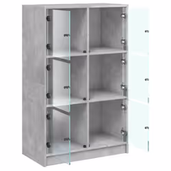 vidaXL Highboard with Doors Sideboard Cabinet Concrete Grey Engineered Wood - Additional view 5