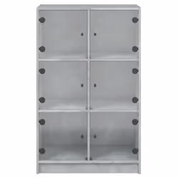 vidaXL Highboard with Doors Sideboard Cabinet Concrete Grey Engineered Wood - Additional view 6
