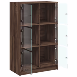 vidaXL Highboard with Doors Sideboard Side Cabinet Brown Oak Engineered Wood - Additional view 5
