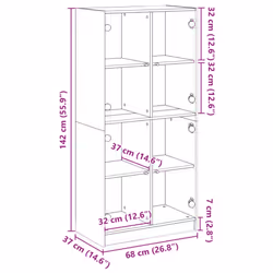 vidaXL Highboard with Doors Sideboard Storage Cupboard White Engineered Wood