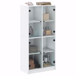 vidaXL Highboard with Doors Sideboard Storage Cupboard White Engineered Wood - Additional view 4