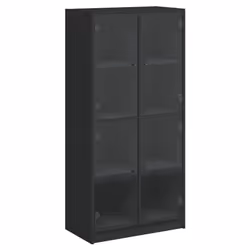 vidaXL Highboard with Doors Sideboard Storage Cupboard Black Engineered Wood