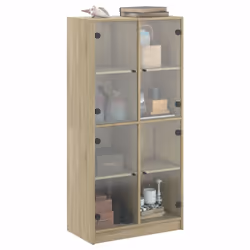 vidaXL Highboard with Doors Sideboard Side Cabinet Sonoma Oak Engineered Wood - Additional view 4