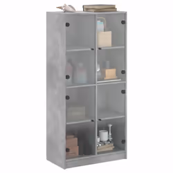 vidaXL Highboard with Doors Sideboard Cabinet Concrete Grey Engineered Wood - Additional view 4