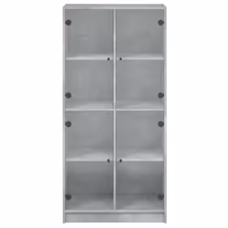 vidaXL Highboard with Doors Sideboard Cabinet Concrete Grey Engineered Wood - Additional view 6