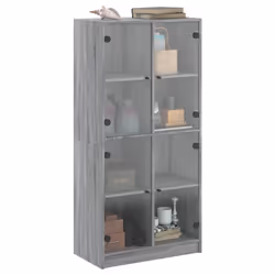 vidaXL Highboard with Doors Sideboard Side Cabinet Grey Sonoma Engineered Wood - Additional view 4