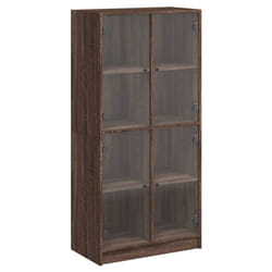 vidaXL Highboard with Doors Sideboard Side Cabinet Brown Oak Engineered Wood