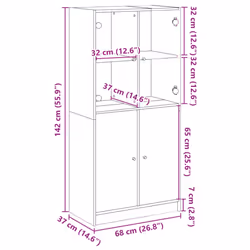 vidaXL Highboard with Doors Sideboard Storage Cupboard White Engineered Wood