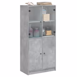 vidaXL Highboard with Doors Sideboard Cabinet Concrete Grey Engineered Wood - Additional view 4