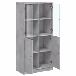 vidaXL Highboard with Doors Sideboard Cabinet Concrete Grey Engineered Wood - Additional view 5