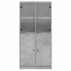 vidaXL Highboard with Doors Sideboard Cabinet Concrete Grey Engineered Wood - Additional view 6