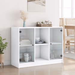 vidaXL Sideboard Cupboard Side Cabinet Storage Highboard White Engineered Wood