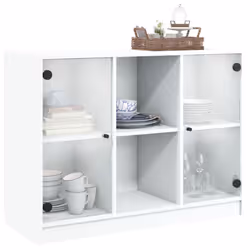 vidaXL Sideboard Cupboard Side Cabinet Storage Highboard White Engineered Wood - Additional view 4