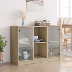 vidaXL Sideboard Cupboard Cabinet Storage Highboard Sonoma Oak Engineered Wood
