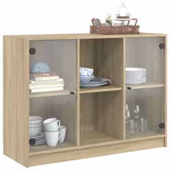 vidaXL Sideboard Cupboard Cabinet Storage Highboard Sonoma Oak Engineered Wood - Additional view 4