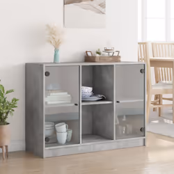 vidaXL Sideboard Cupboard Side Cabinet Highboard Concrete Grey Engineered Wood