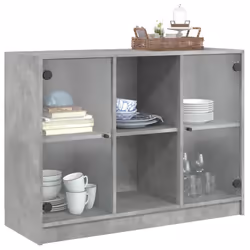 vidaXL Sideboard Cupboard Side Cabinet Highboard Concrete Grey Engineered Wood - Additional view 4