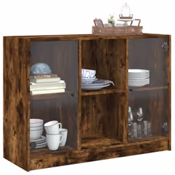 vidaXL Sideboard Cupboard Cabinet Storage Highboard Smoked Oak Engineered Wood - Additional view 4