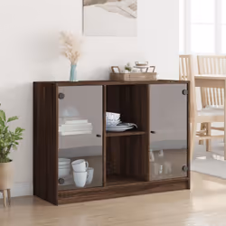 vidaXL Sideboard Cupboard Cabinet Storage Highboard Brown Oak Engineered Wood