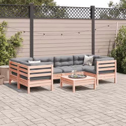 vidaXL Garden Sofa Set 7 Piece with Cushions Couch Solid Wood Douglas Fir - Additional view 2