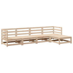 vidaXL Garden Sofa Set 5 Piece Outdoor Sofa Set Corner Sofa Solid Wood Pine