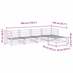 vidaXL Garden Sofa Set 5 Piece Outdoor Sofa Set Corner Sofa Solid Wood Pine - Additional view 3