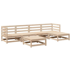 vidaXL Garden Sofa Set 6 Piece Outdoor Sofa Set Corner Sofa Solid Wood Pine