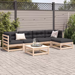 vidaXL Garden Sofa Set 6 Piece Outdoor Sofa Set Corner Sofa Solid Wood Pine - Additional view 2