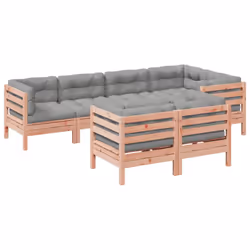 vidaXL Garden Sofa Set 7 Piece with Cushions Couch Solid Wood Douglas Fir