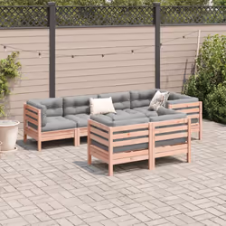 vidaXL Garden Sofa Set 7 Piece with Cushions Couch Solid Wood Douglas Fir