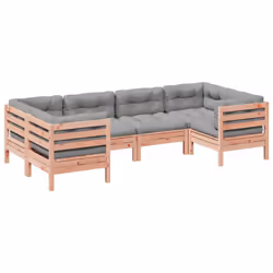 vidaXL Garden Sofa Set 6 Piece with Cushions Couch Solid Wood Douglas Fir