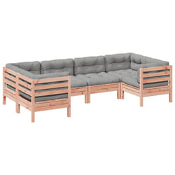 vidaXL Garden Sofa Set 6 Piece with Cushions Couch Solid WoodÂ Douglas Fir