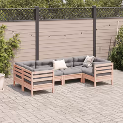 vidaXL Garden Sofa Set 6 Piece with Cushions Couch Solid WoodÂ Douglas Fir