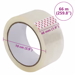 vidaXL Packaging Tape Packing Boxes Parcel Tape Sealing Shipping Packing Tape - transparent, 36 ÃÂ¼m/ 72 pcs