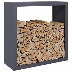vidaXL Firewood Rack Fireplace Log Store Firewood Log Rack Log Holder Steel - anthracite, 100 x 40 x 100 cm