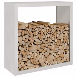 vidaXL Firewood Rack Fireplace Log Store Firewood Log Rack Log Holder Steel - light grey, 100 x 40 x 100 cm - Additional view 2